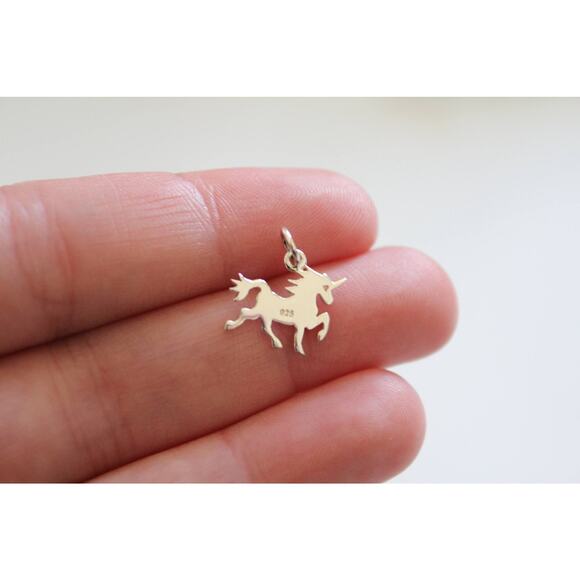 Sterling Silver Unicorn Charm, Unicorn Charm, Silver Unicorn Charm - Picture 2 of 3